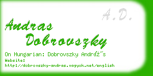 andras dobrovszky business card